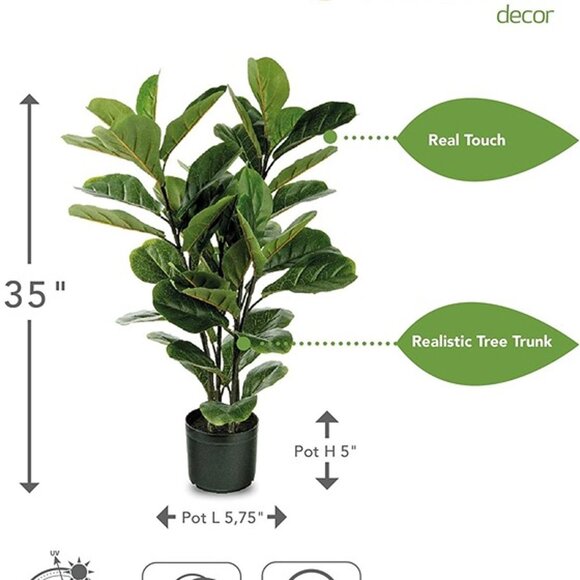 NEW Lifelike Artificial Indoor and Outdoor House Plant - UV Resistant - 35" High - Picture 4 of 7